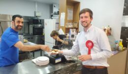 Dan Tomlinson, Labour candidate for Chipping Barnet during a visit to the Cypriot Community Centre in Wood Green.